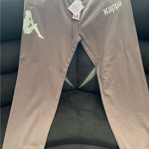 Kappa Brown Sweatpants Comfortable Athletic Joggers